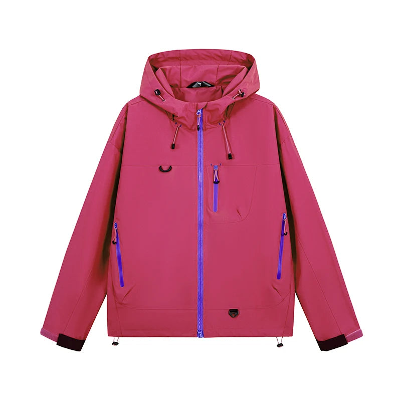 Ippolich Unisex Waterproof Hiking Jacket Hooded Windbreaker