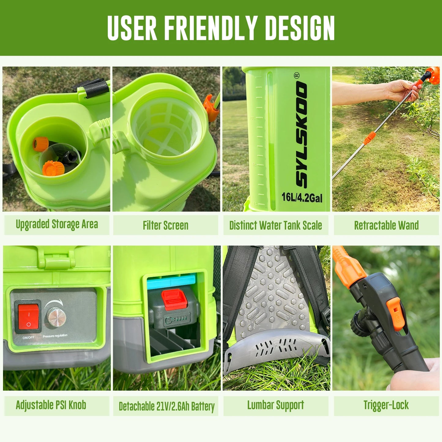 Electric Garden Sprayer 100 PSI Compatible 18V Battery