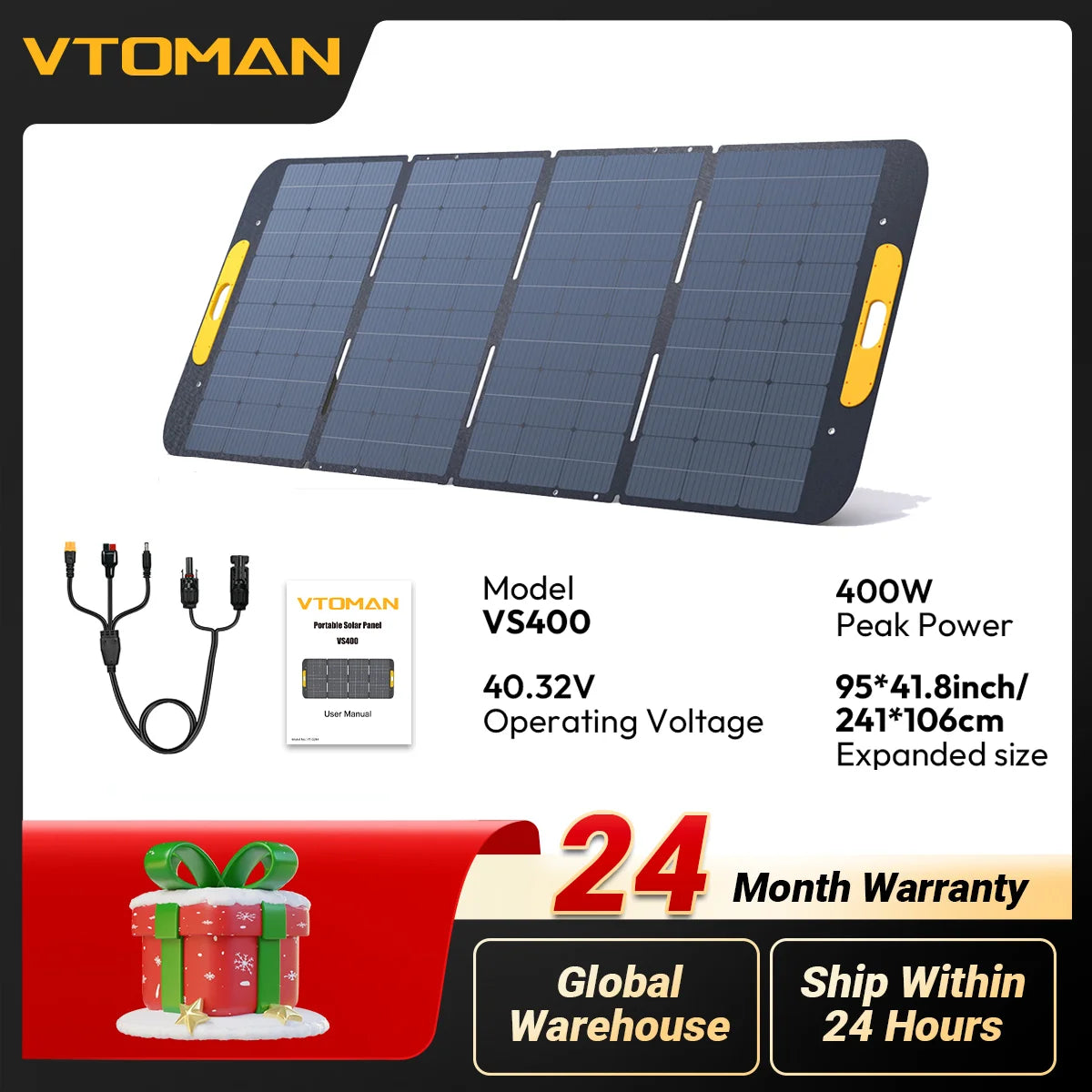 VTOMAN VS400W Foldable Solar Panel for RV and Power Station