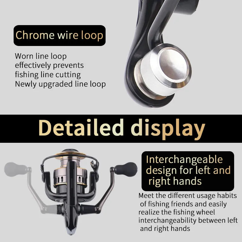 HE1000-7000 Series Two-Hand Rotating Fishing Reel Aluminum Alloy