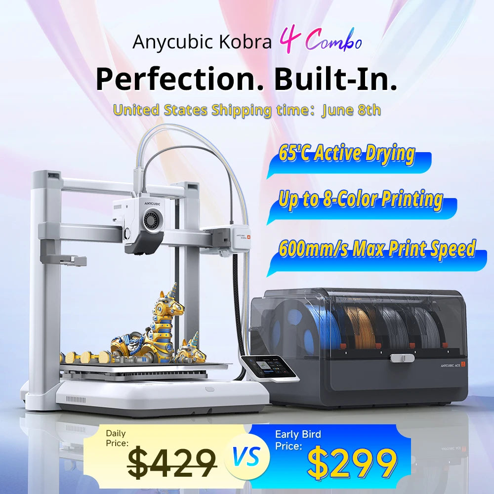 Anycubic Kobra Fast Printing 3D Printer With Filament Drying App