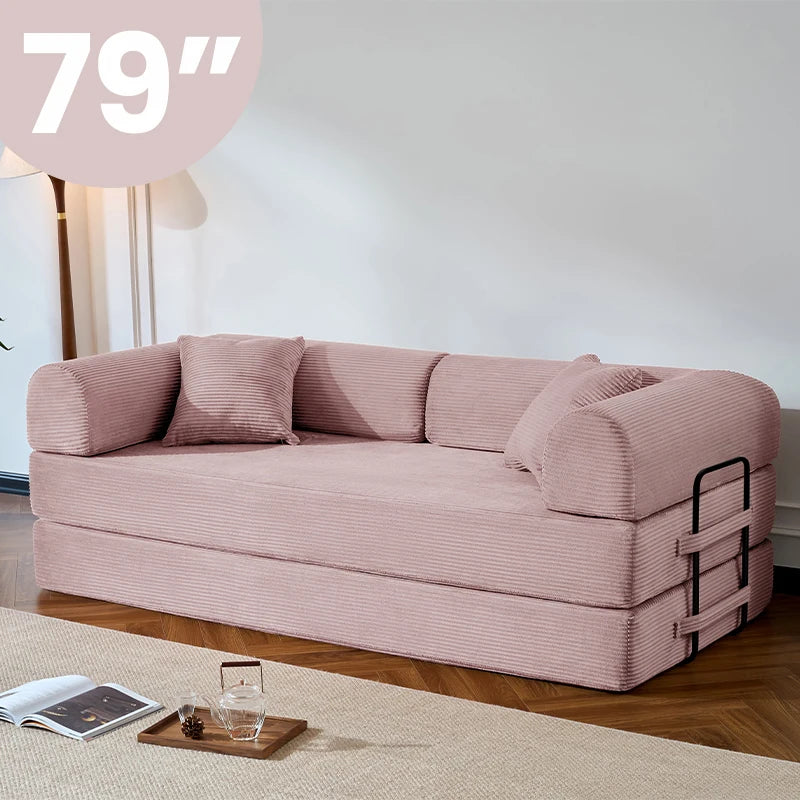 Corduroy Upholstered Convertible Sofa Bed Loveseat Sleeper