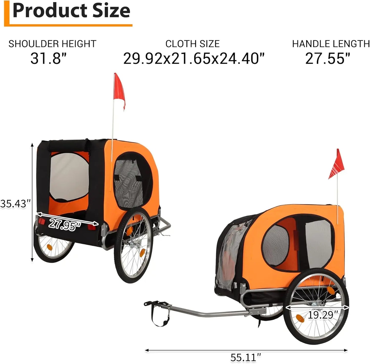 Twister.Ck Large Dog Bike Trailer With Fast Release Wheels