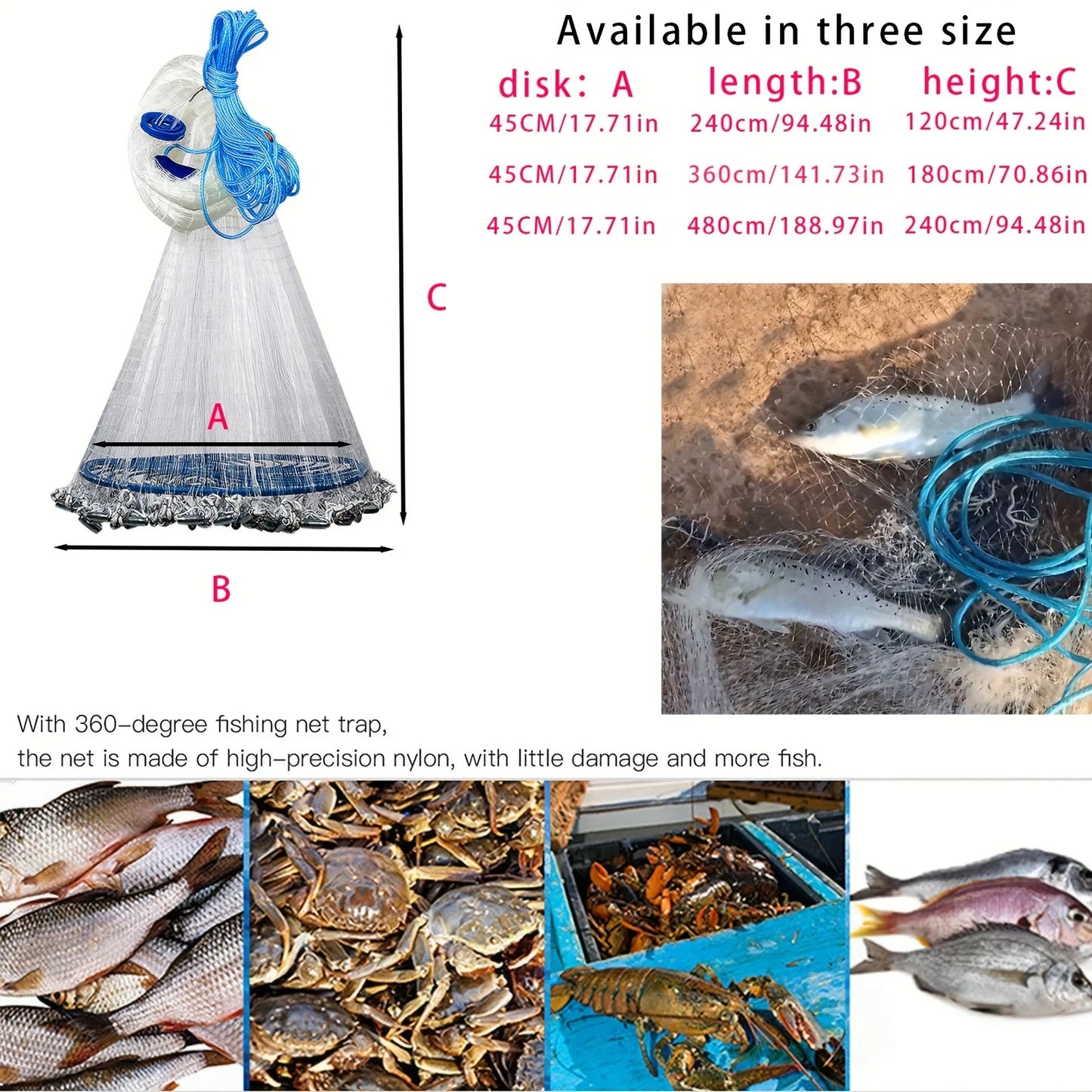 American Style Fishing Net Durable Outdoor Net For Freshwater Saltwater