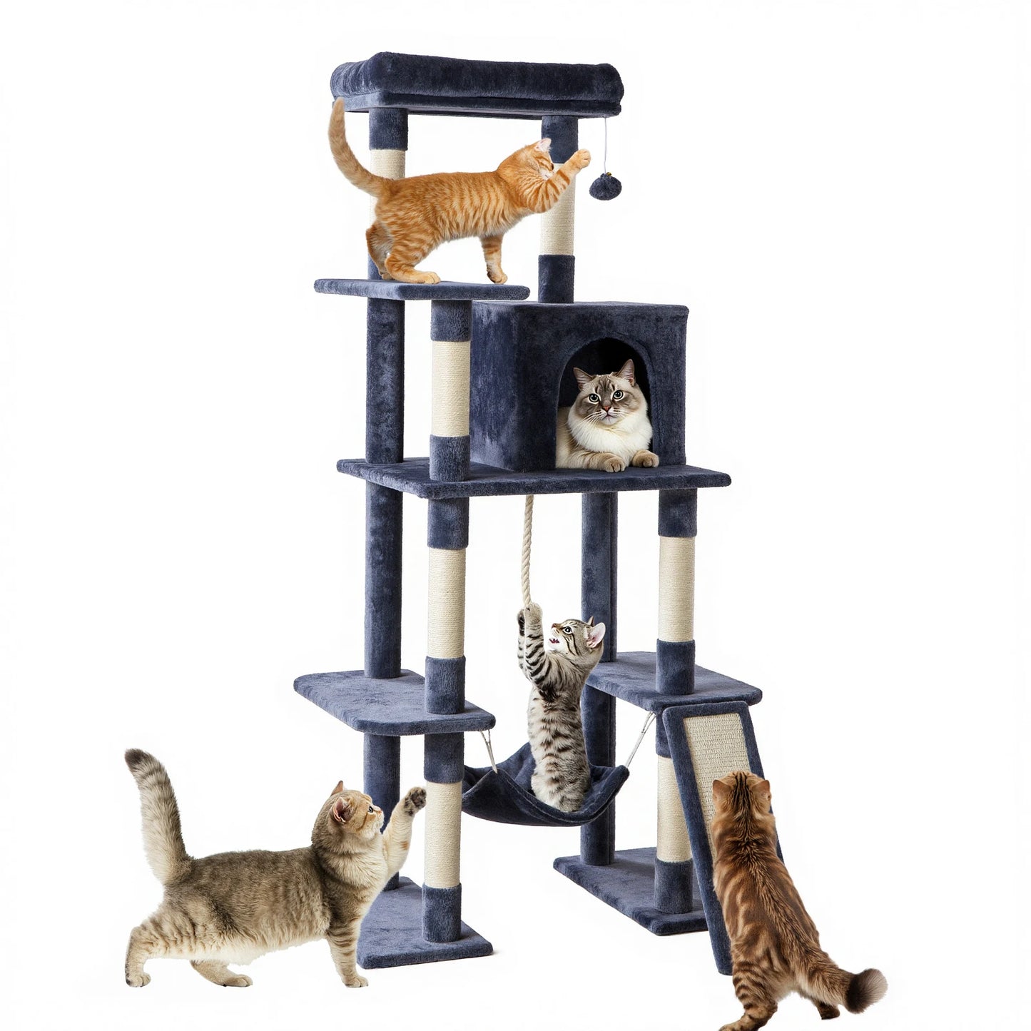 JHK Cat Tree Tall Multi Cat Climbing Tower