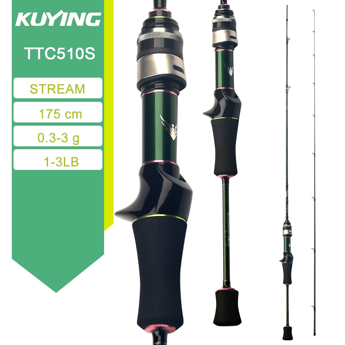 Kuying Teton Spinning Casting Rod Carbon 0.8-8g 1-8lb Fuji
