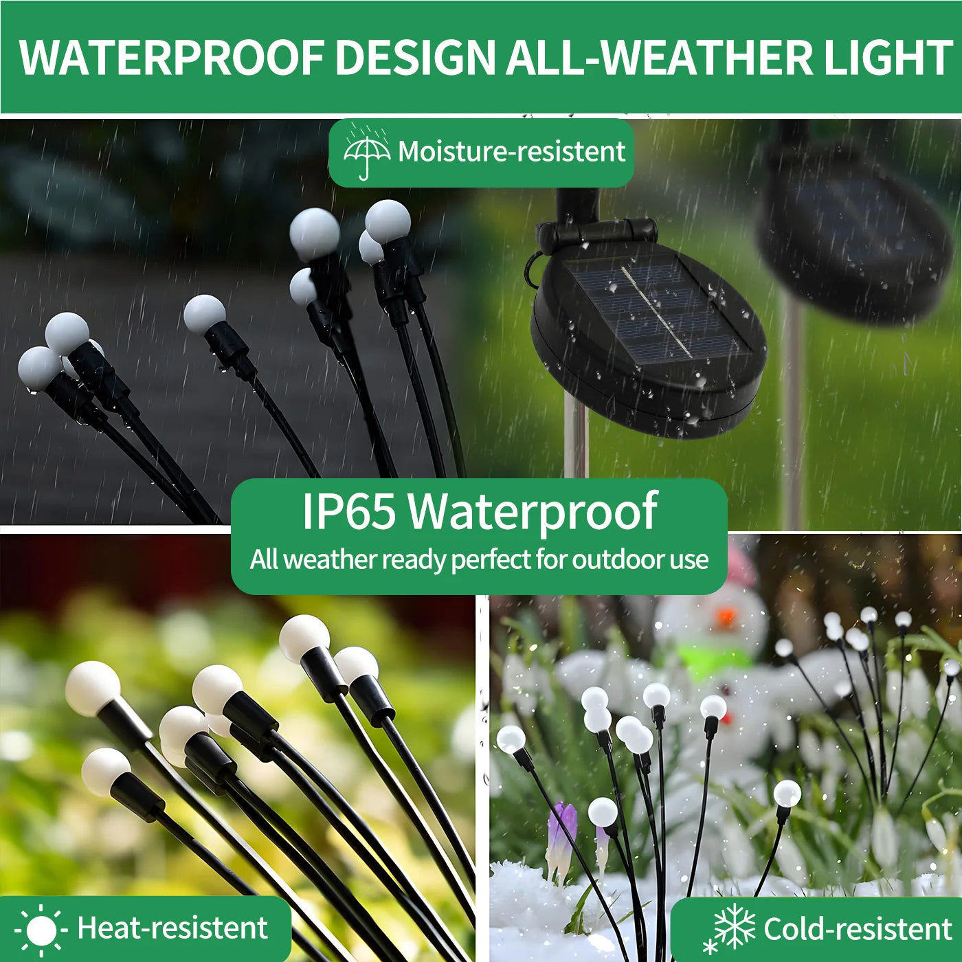 Solar Firefly LED Garden Lights Outdoor Waterproof Pathway Decor