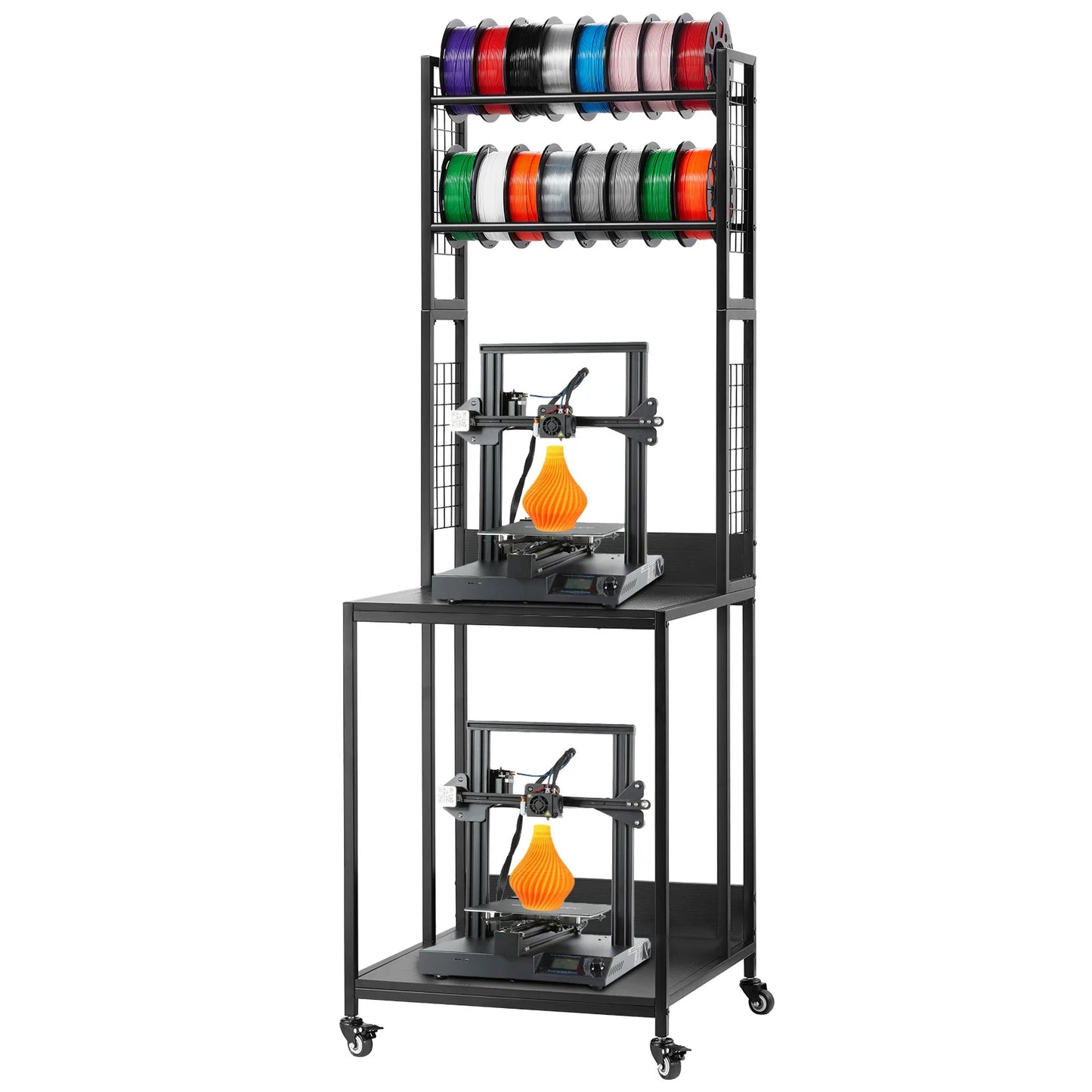SucceBuy 4 Tier 3D Printer Filament Storage Rack With Wheels