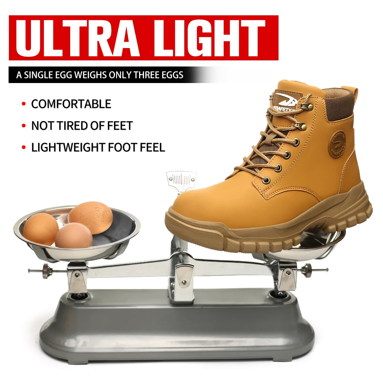 High-Top PU Safety Shoes For Men Anti-Smash Anti-Puncture Breathable