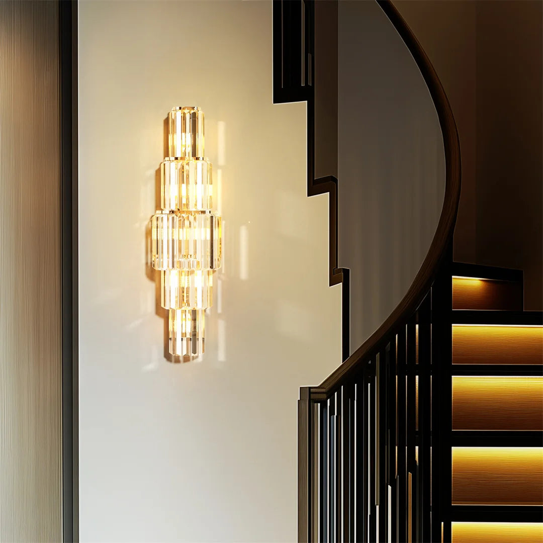 Modern Crystal Wall Lamp 3-Layer Sconce Light E14 LED