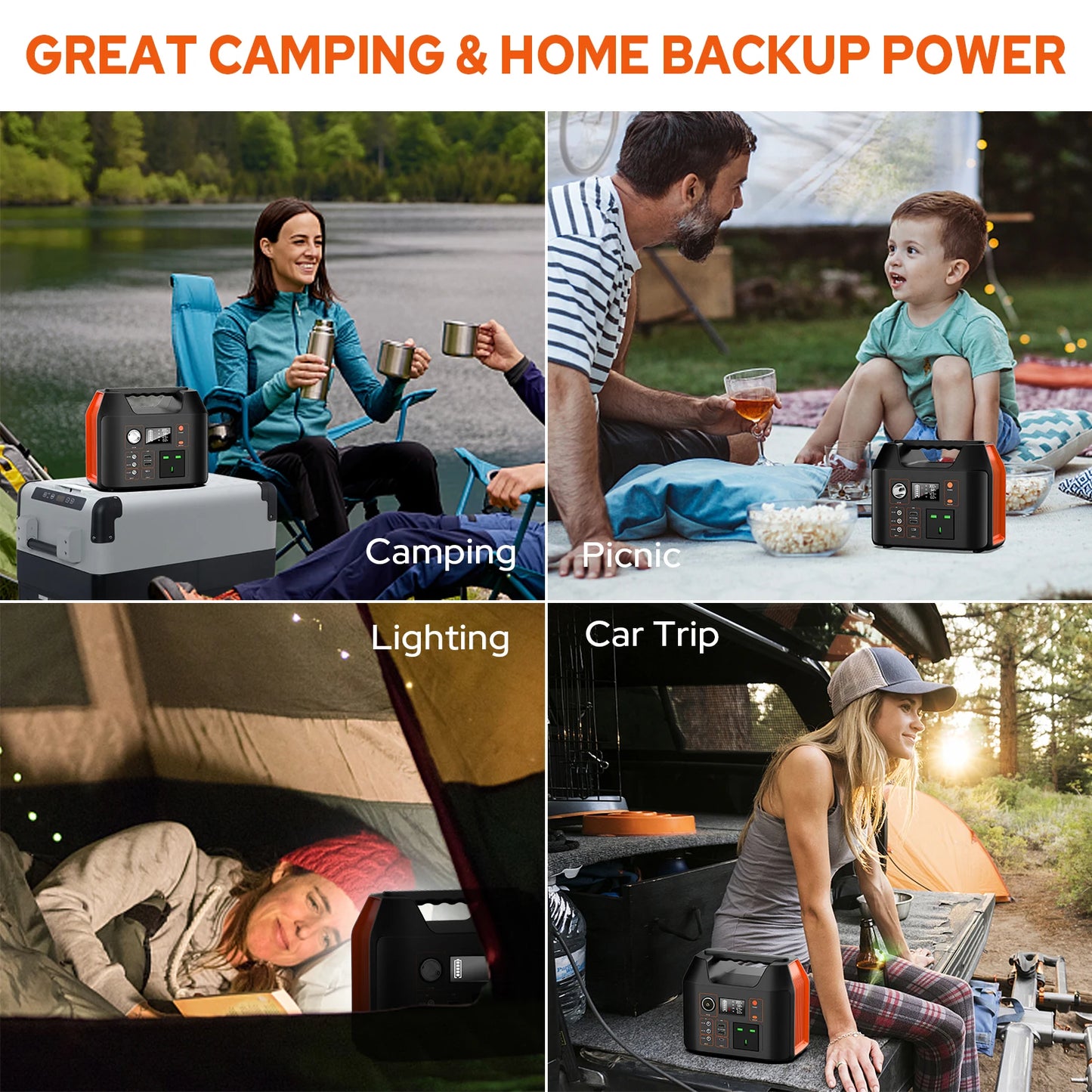 SinKeu Portable Power Station 300W Solar Generator with LiFePO4 Battery