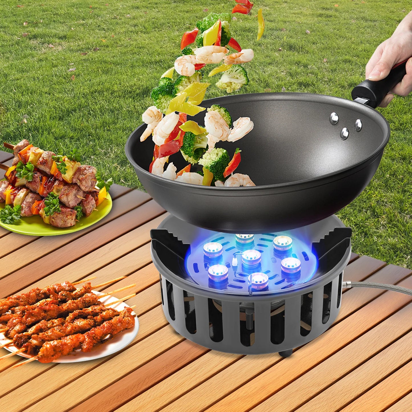 Camping Stove 21000W High Power Gas Burner With Windproof Ignition