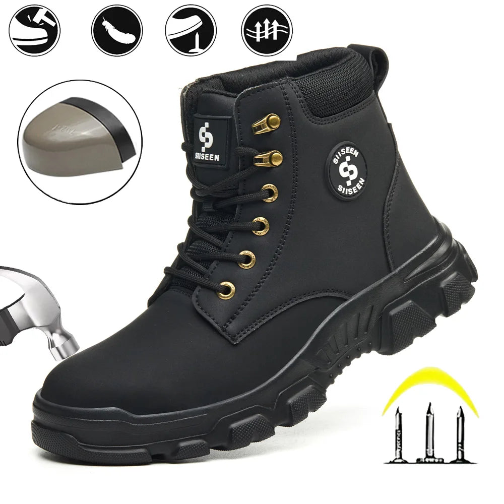 Men's Steel Toe Safety Shoes Puncture Resistant Kevlar