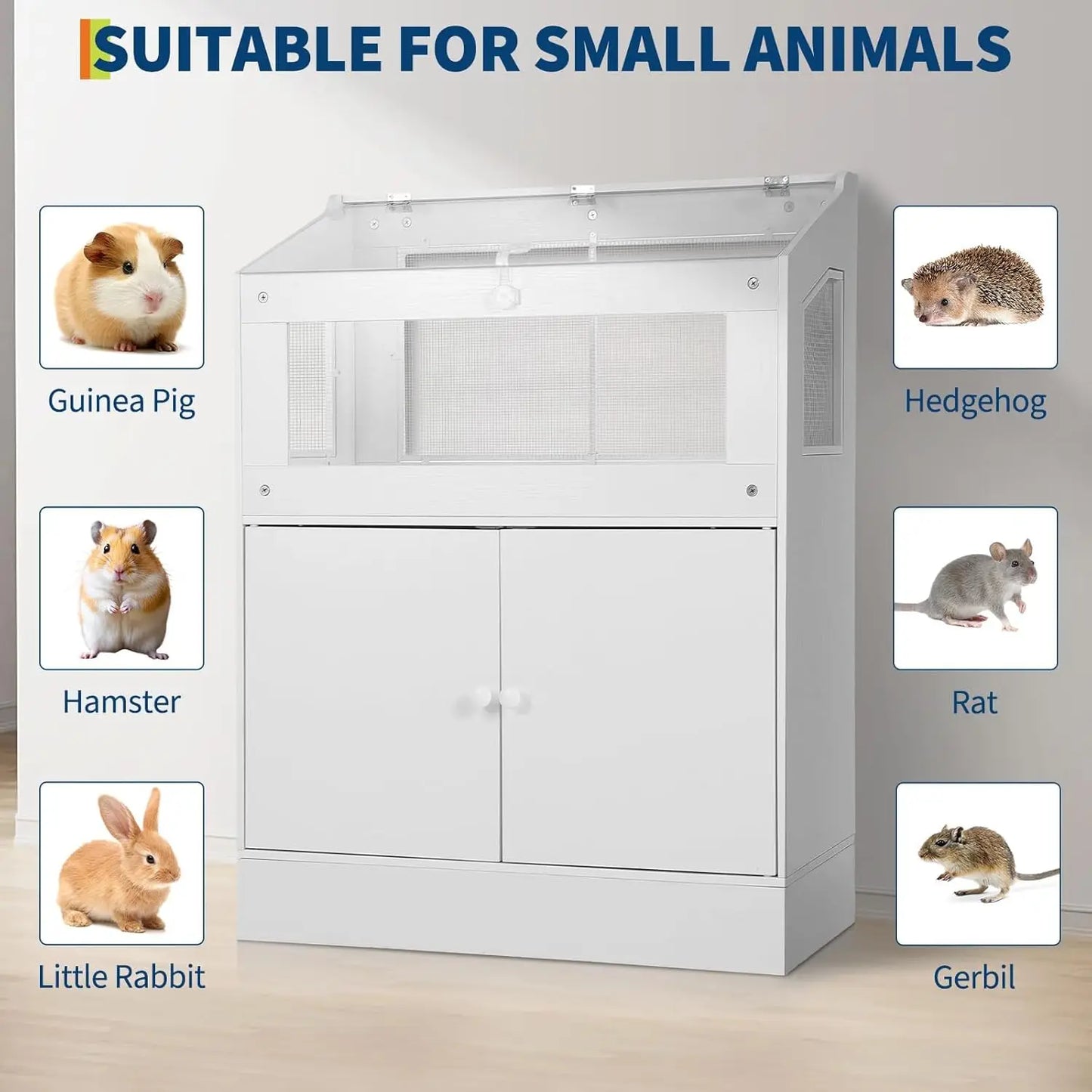 HiMISS Large Acrylic Hamster Cage With Storage Cabinet