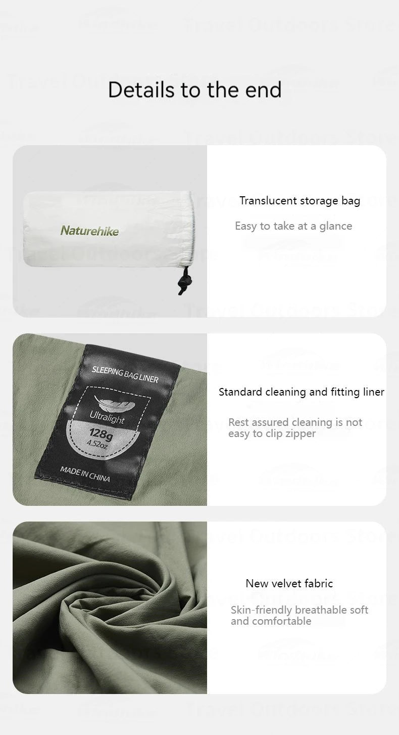 Ultralight Nylon Sleeping Bag Liner For Camping And Travel