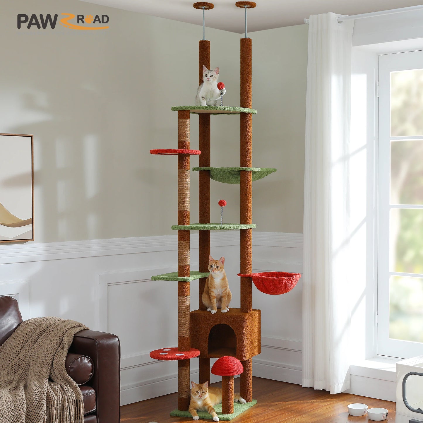 Petepala Adjustable Floor To Ceiling Cat Tree And Condo