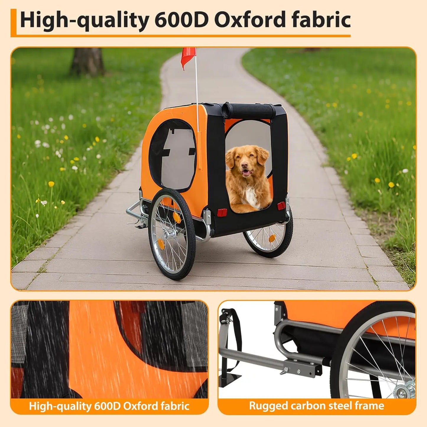 Twister.Ck Large Dog Bike Trailer With Fast Release Wheels