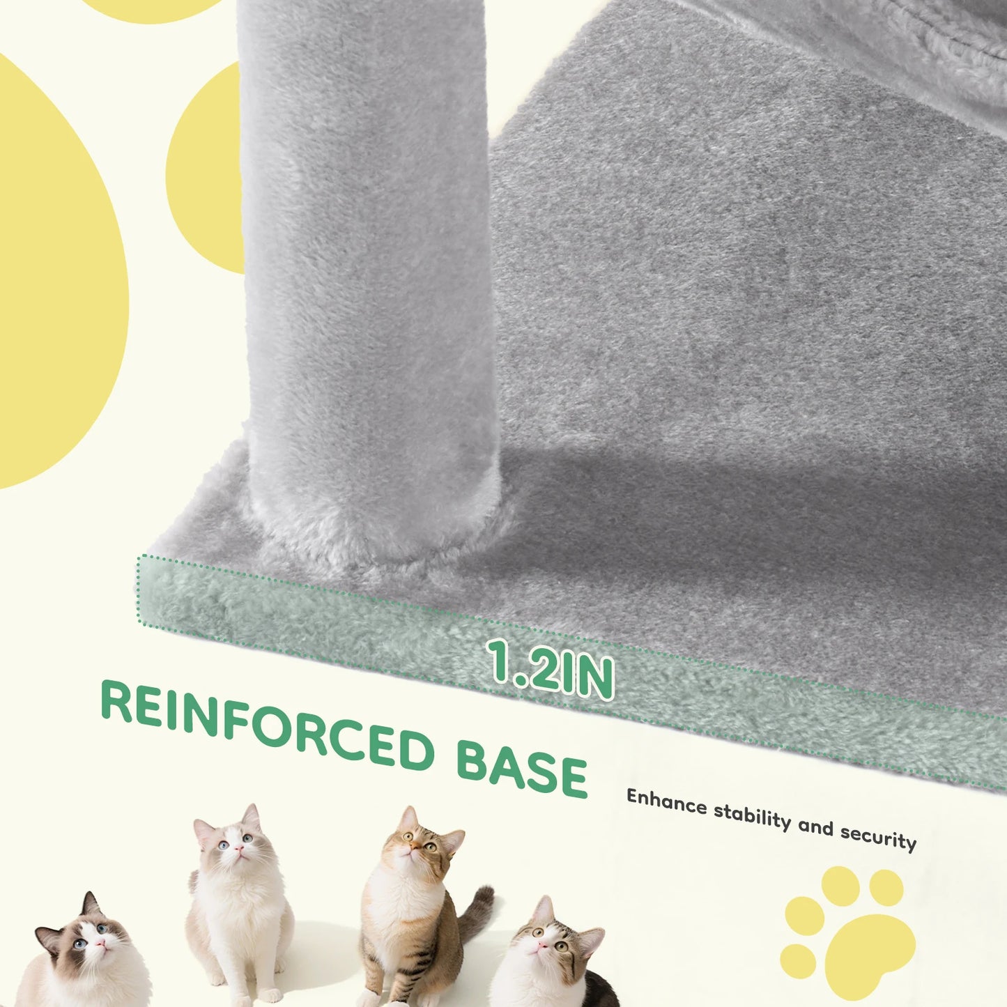 JHK Cat Tree Four Tier Tall Multi Cat Climbing Tower For Indoor Cats