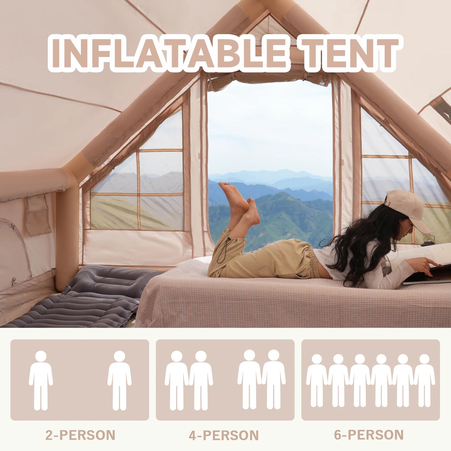 Pakicetus Quick Setup Inflatable Camping Tent Waterproof