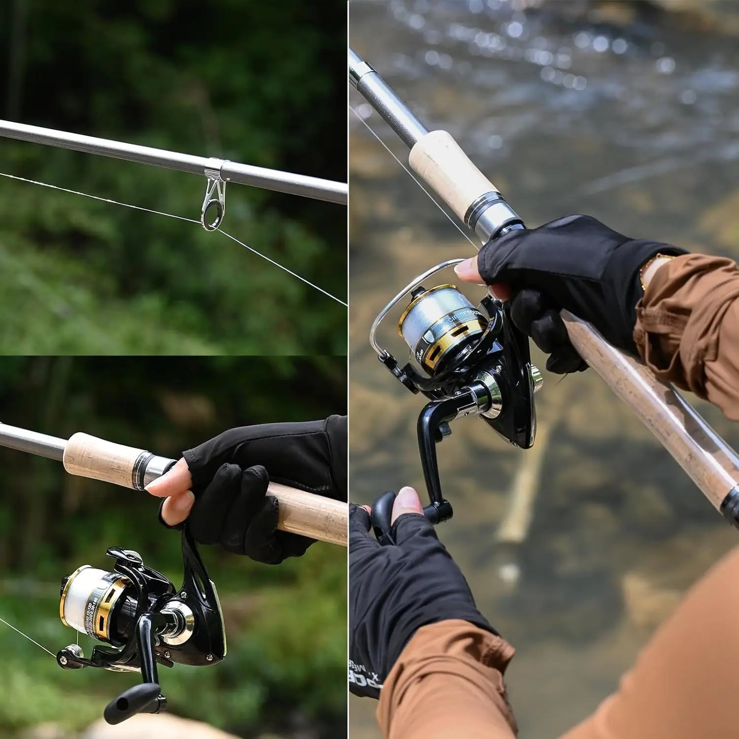 Carbon Fiber Fishing Pole Combo Set With Spinning Reel And Accessories