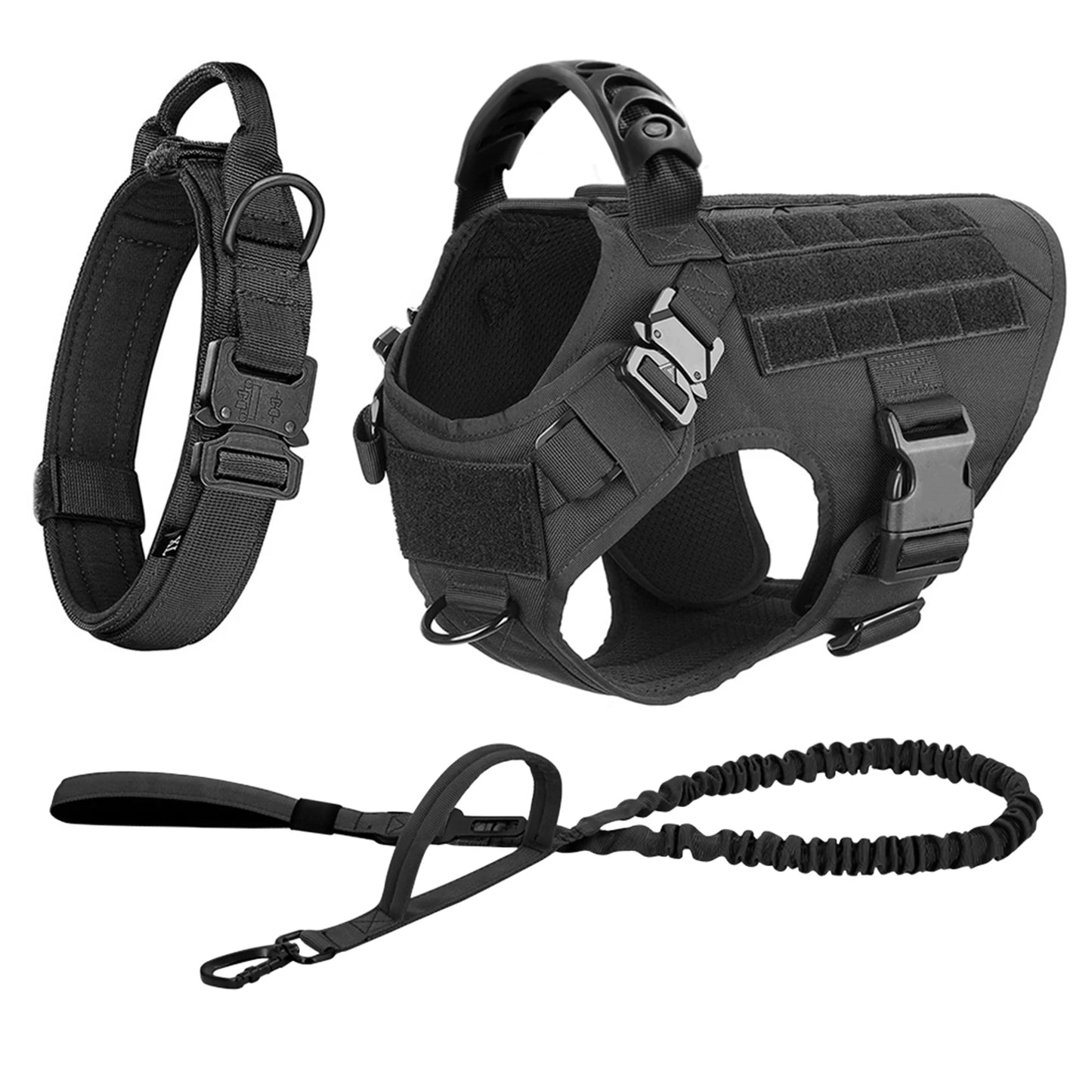 Large Dog Harness And Leash Set Nylon Padded Quick Release Training