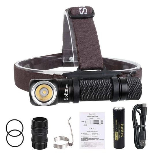 Sofirn SP40 1200lm Headlamp XPL LED Rechargeable Outdoor Torch