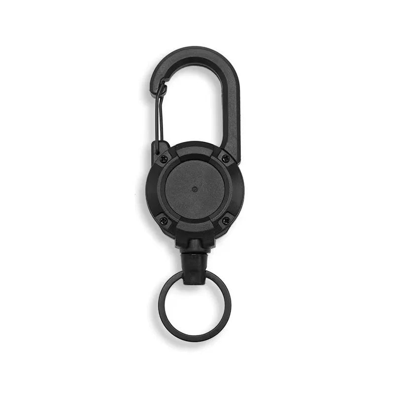 Retractable Heavy Duty Carabiner With Steel Wire Rope Buckle Key Ring