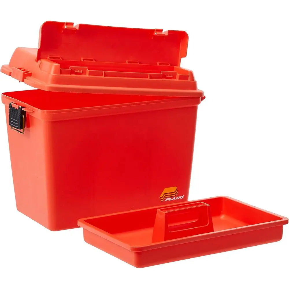 Jumbo Orange Dry Storage Box With Built-In Tray For Tackle