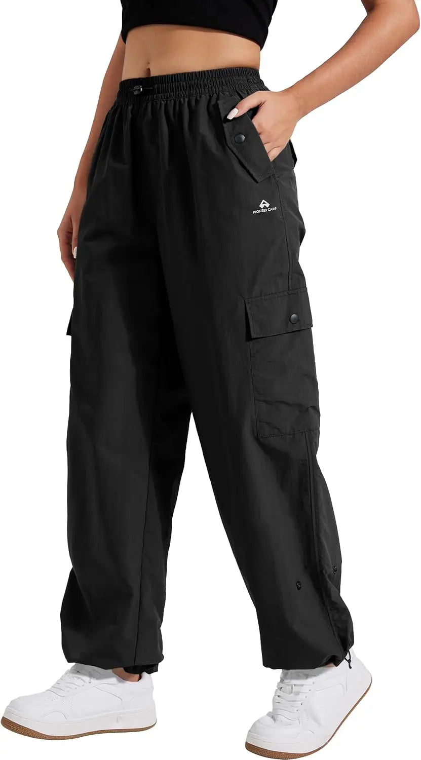 Pioneer Camp Womens Parachute Cargo Hiking Pants Quick Dry Baggy