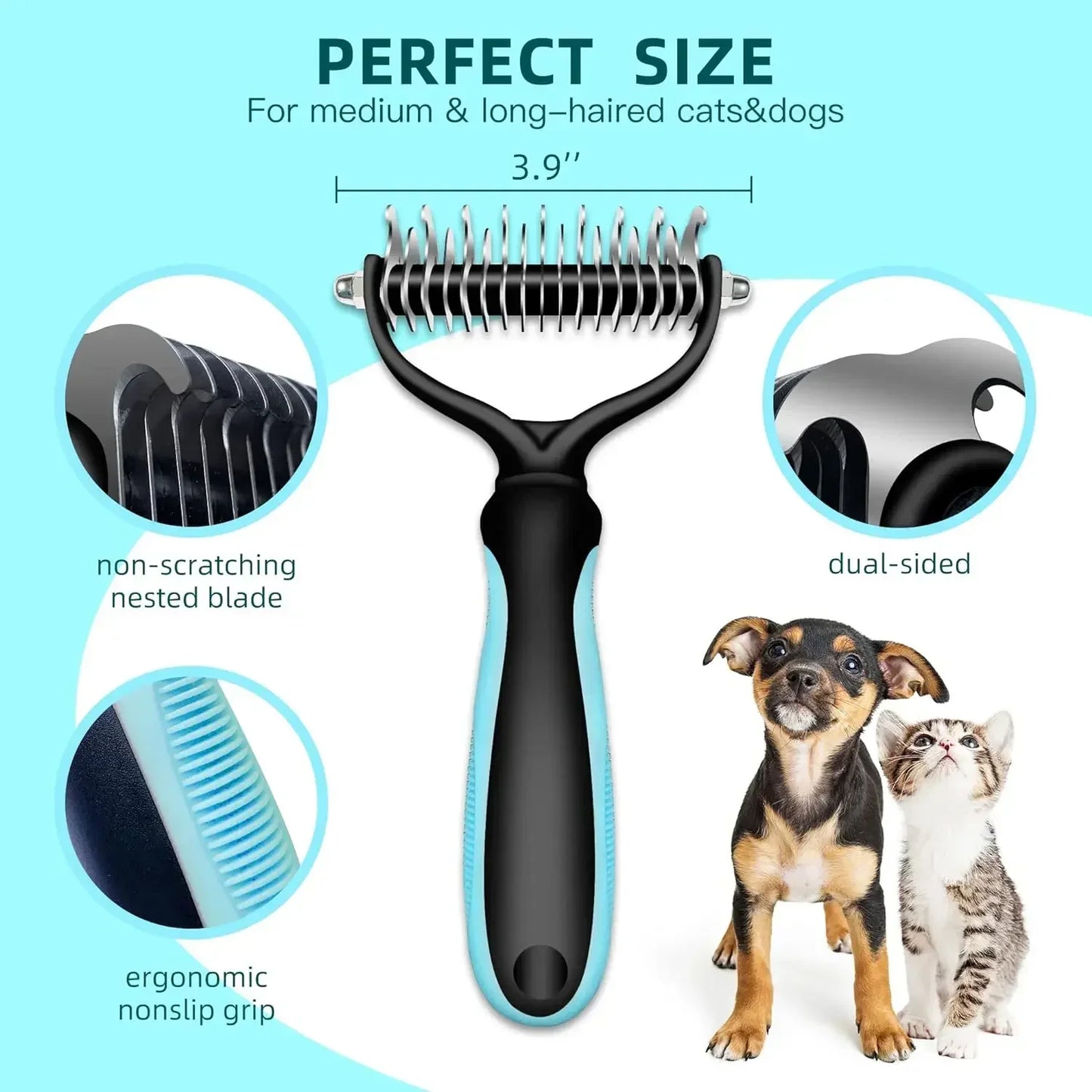 Double Sided Stainless Steel Pet Grooming Brush