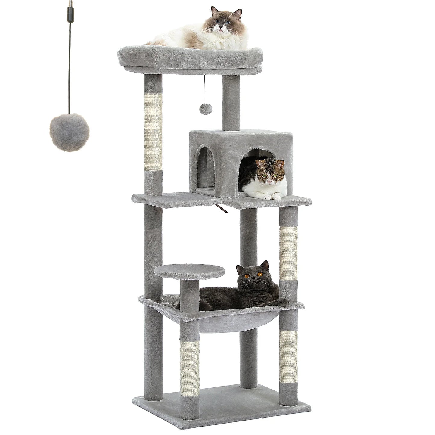 PawZ Road 5 Tier Indoor Cat Tree With Hammock