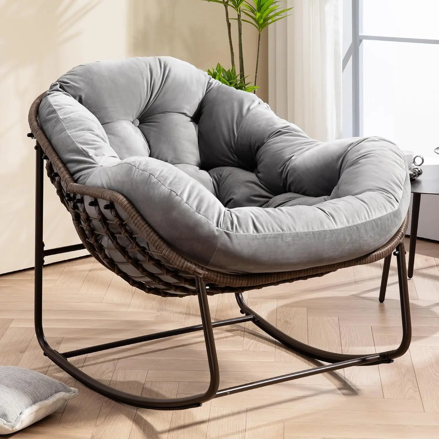 Papasan Rocking Chair Outdoor Indoor Egg Design Patio