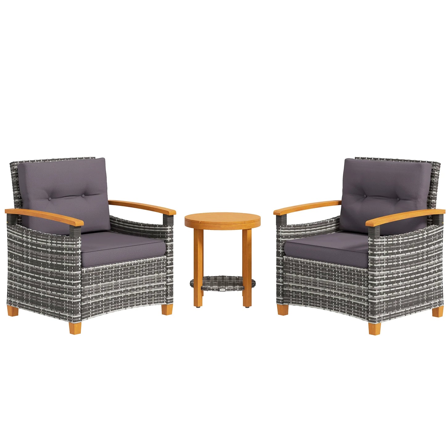 Wicker Patio Bistro Set With Cushions For Outdoor Use