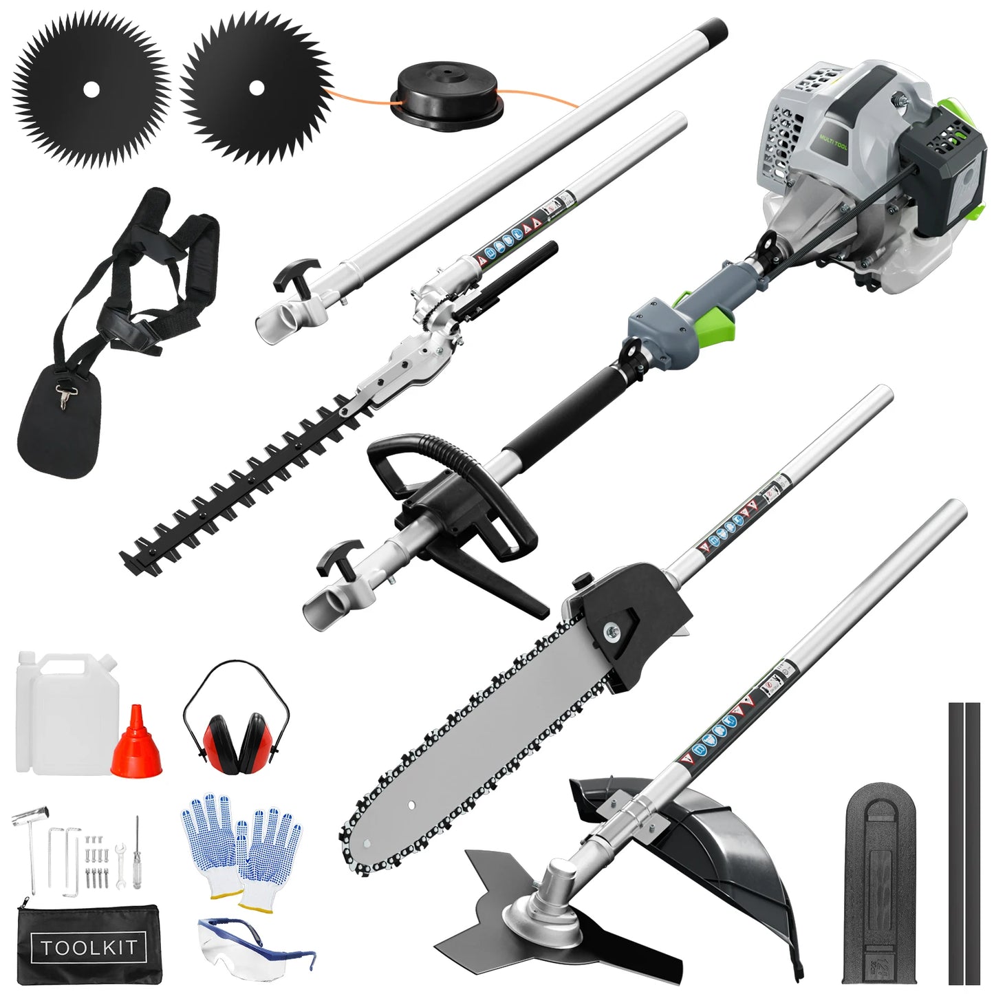Six In 1 Gas Powered WeedWacker And Lawn Toolkit Pro