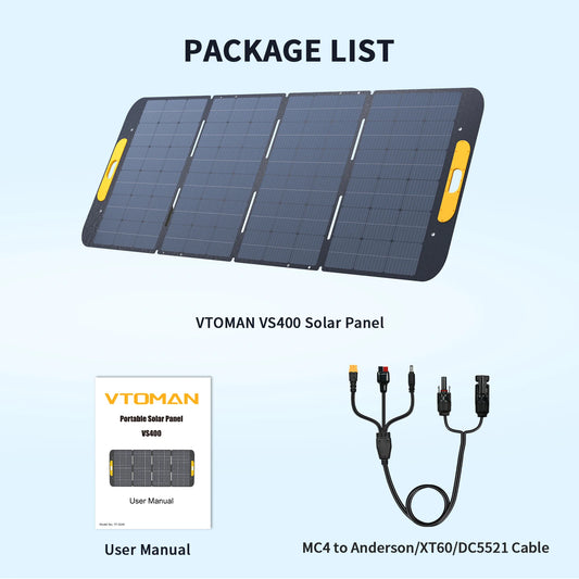 VTOMAN VS400W Foldable Solar Panel for RV and Power Station