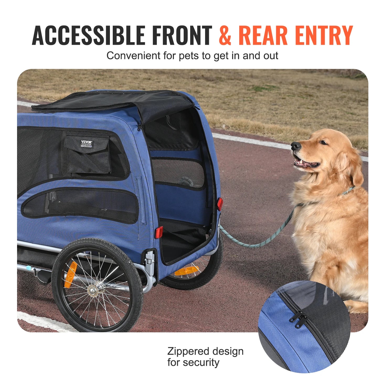 SucceBuy 100Lbs Pet Cart Bicycle Carrier Dog Bike Trailer