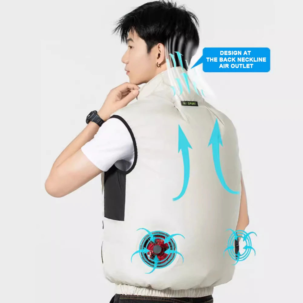 Wearable Cooling Vest Air Conditioning Clothes For Outdoor Work
