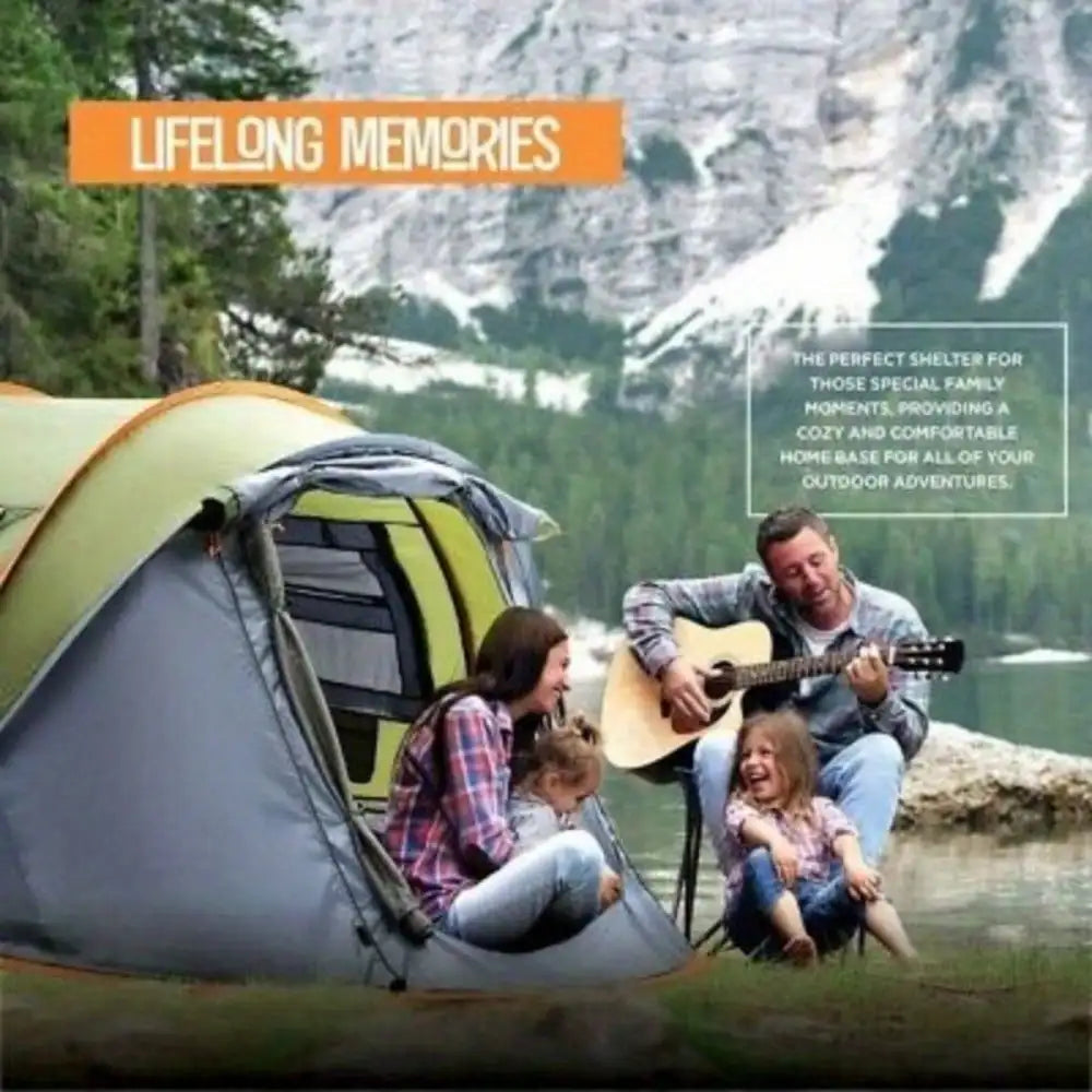 Camping Easy Pop Up Tent With Two Doors UPF50+ Waterproof