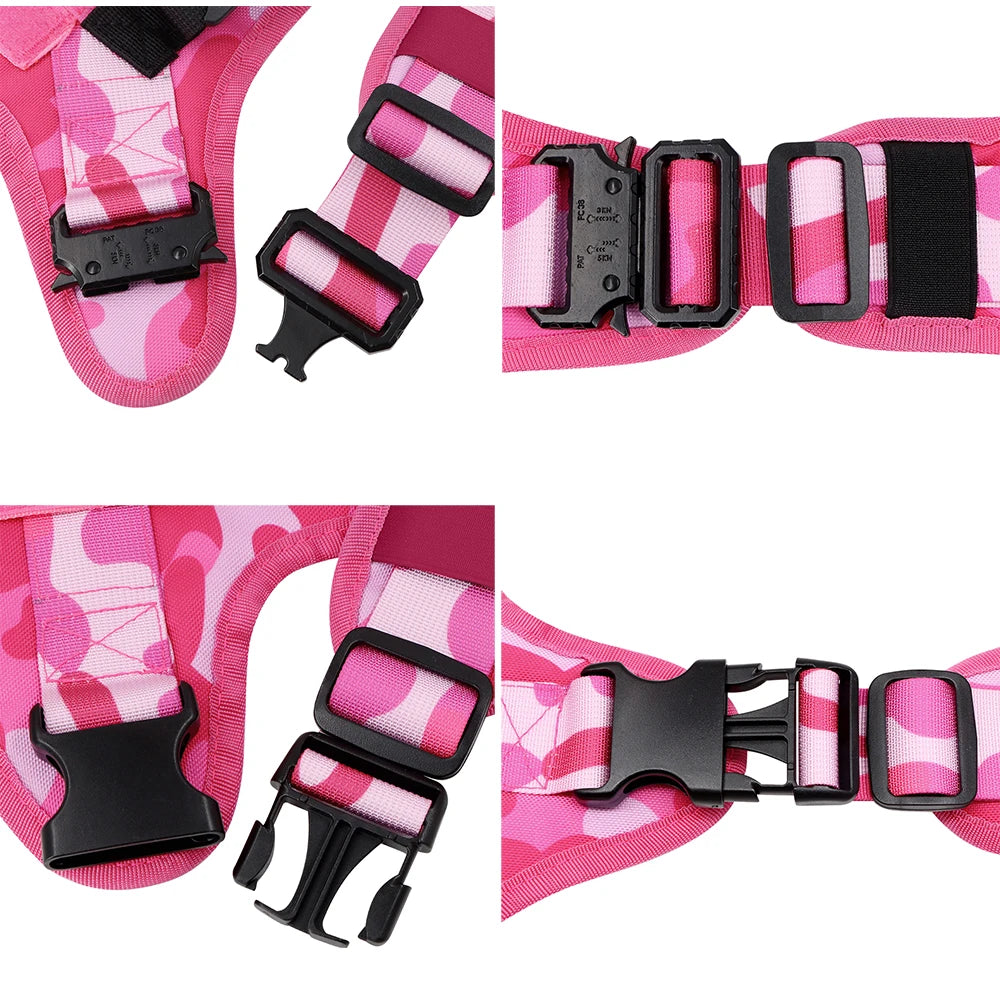 Camouflage Dog Harness Vest For Large To Medium Dogs Adjustable
