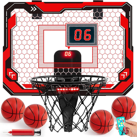 Joyfy Mini Indoor Basketball Hoop With LED Scoreboard 4 Balls