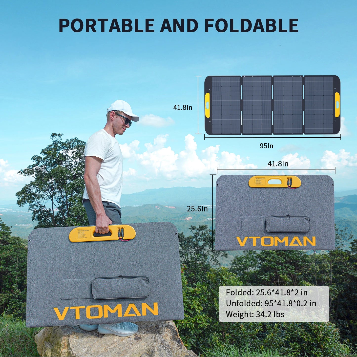 VTOMAN VS400W Foldable Solar Panel for RV and Power Station