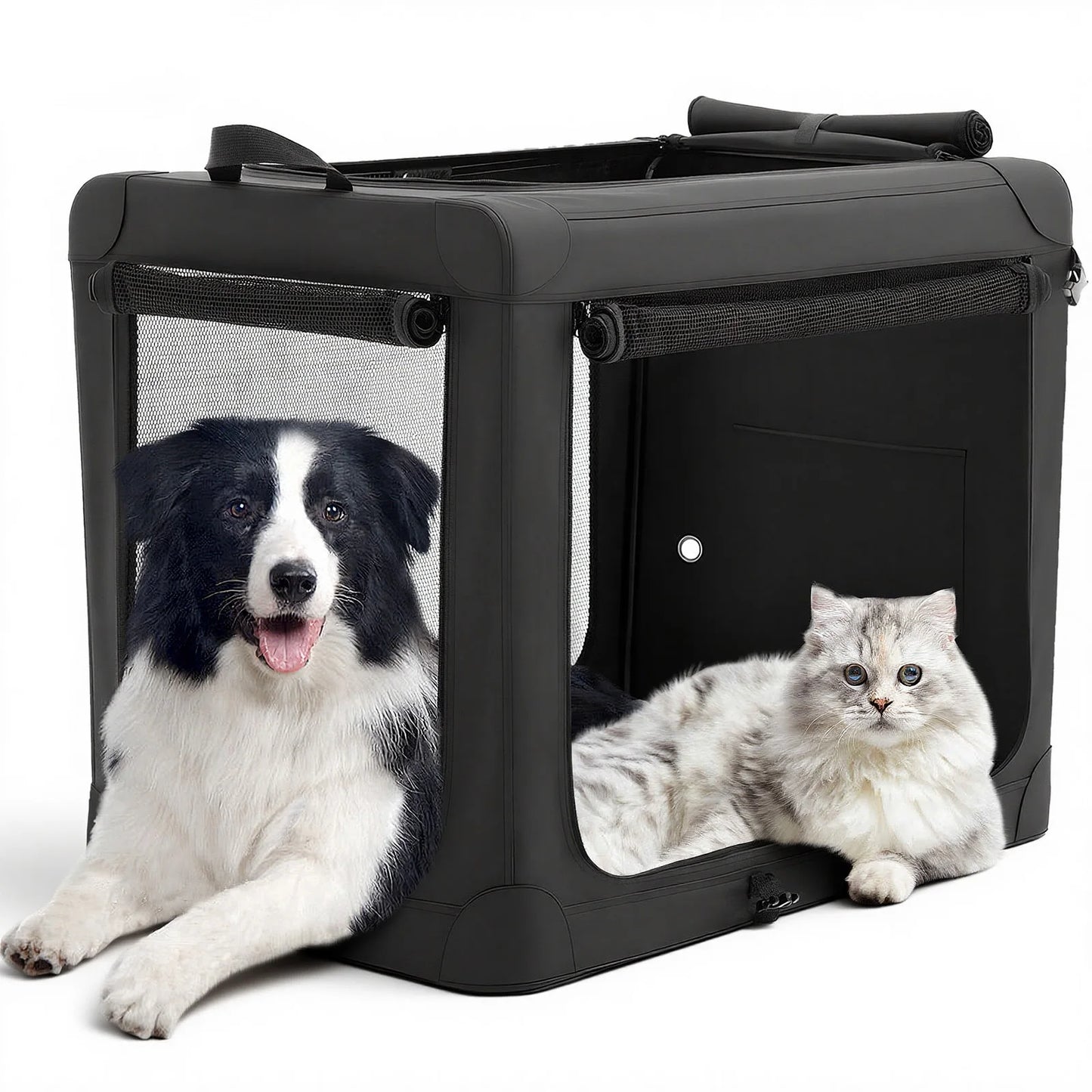JHK 600D Oxford Foldable Soft Dog Crate With 3 Doors For Indoor Use
