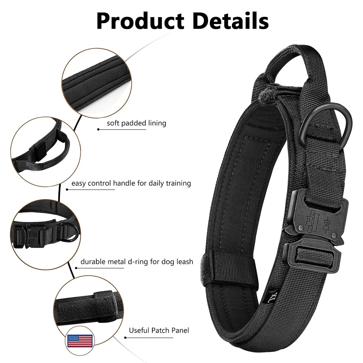 PETRAVELCN Tactical Dog Harness With Molle Pouches For Dogs