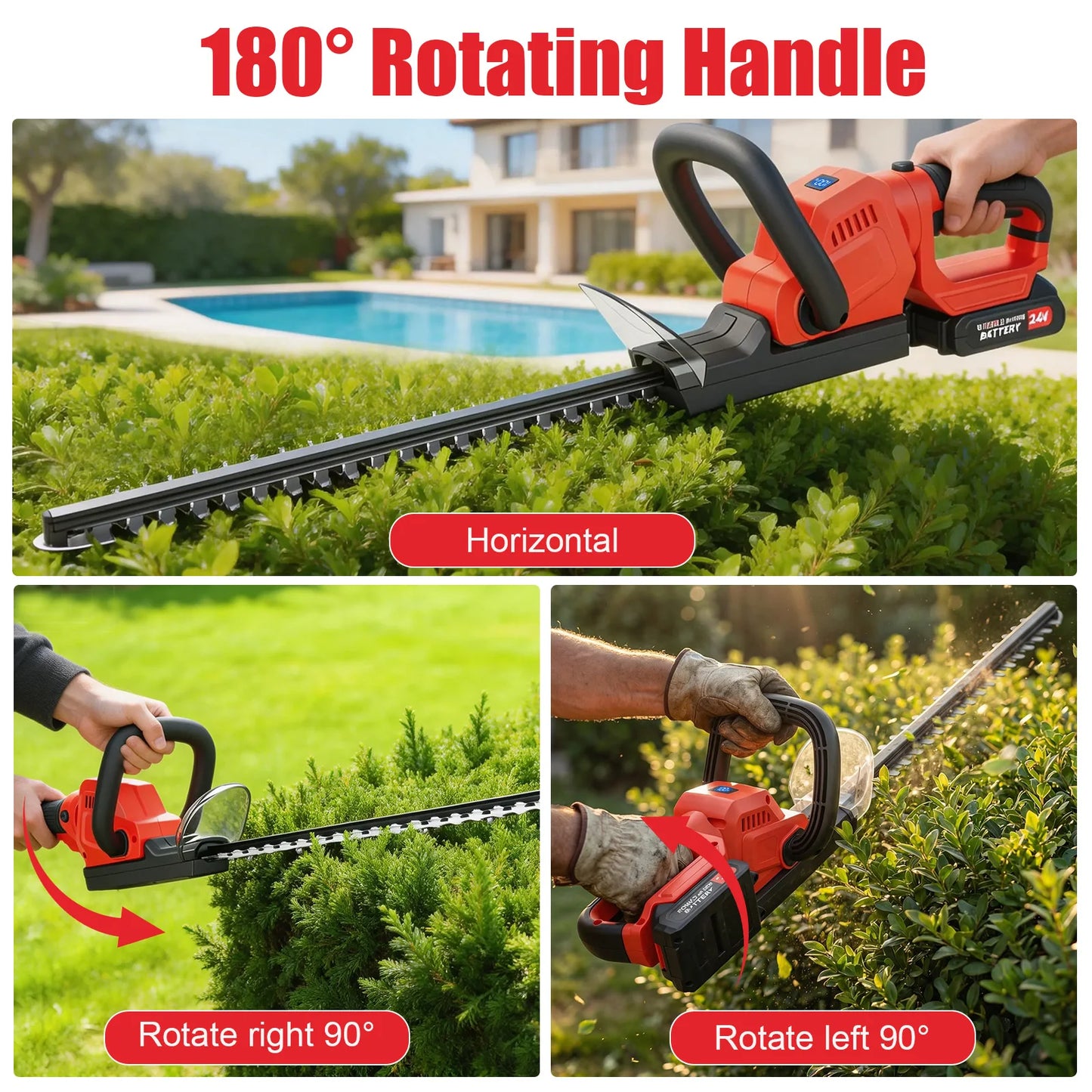 Cordless Hedge Trimmer With Batteries And Charger
