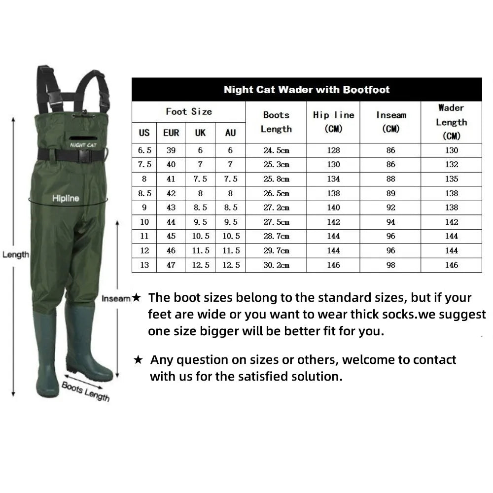 Night Cat Waterproof Chest Wader For Men And Women Boots