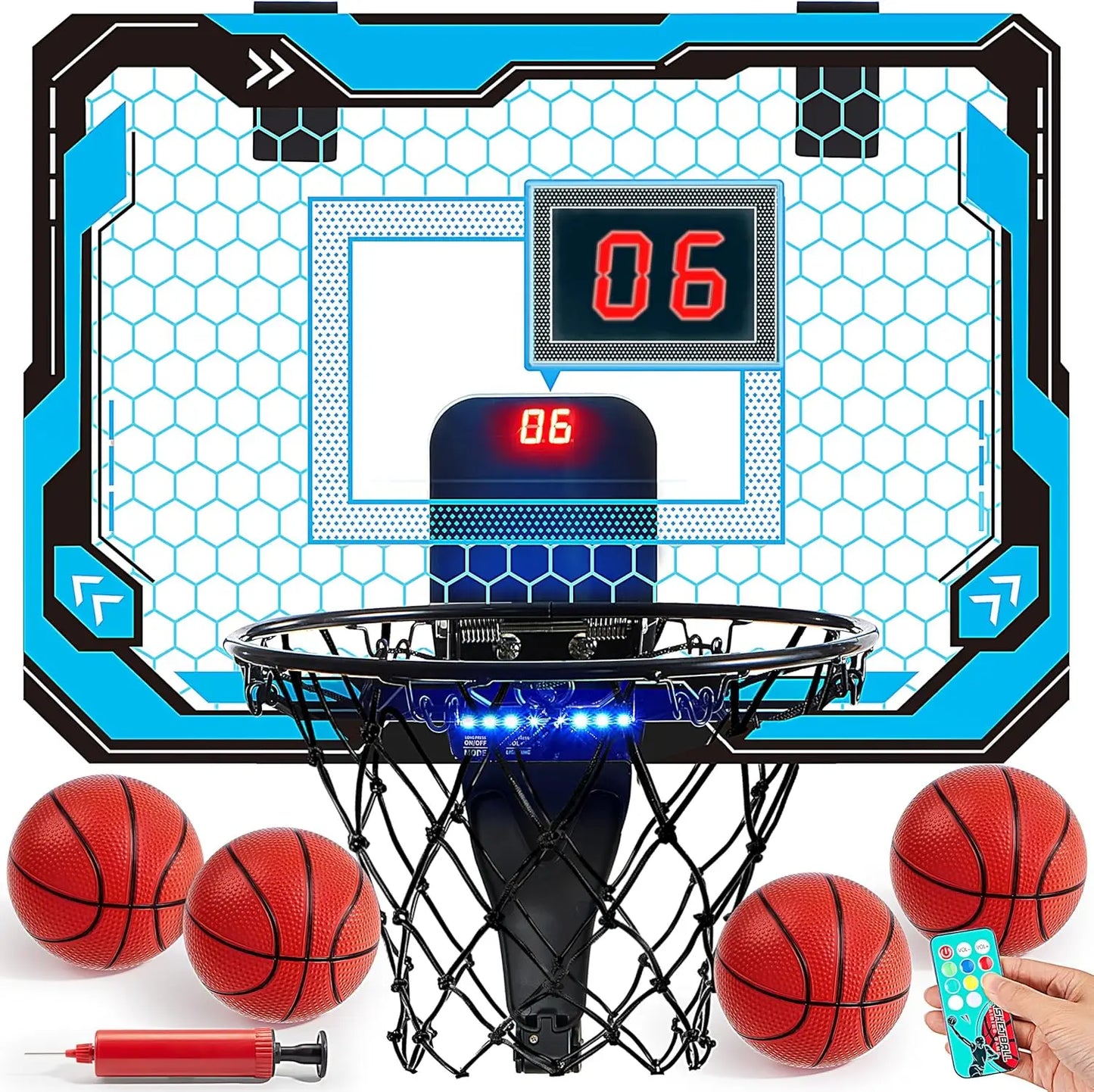 Joyfy Mini Indoor Basketball Hoop With LED Scoreboard 4 Balls