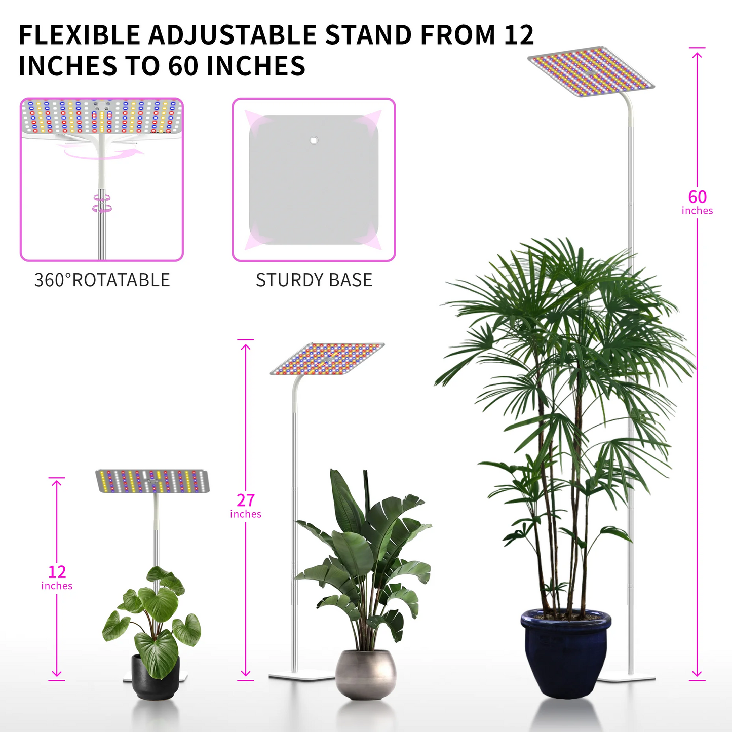Full Spectrum LED Grow Light With Stand For Indoor Plants