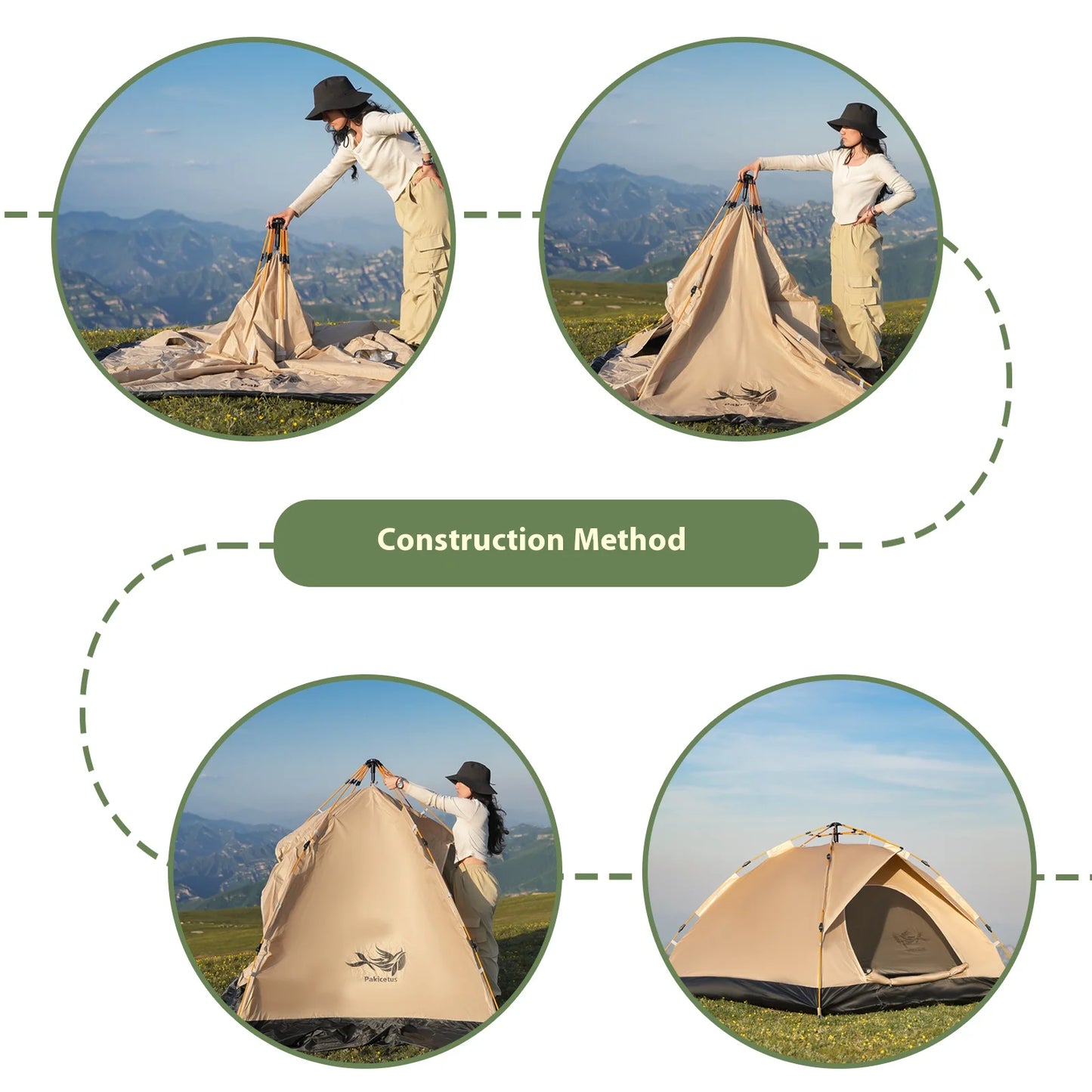 Pakicetus Instant Golden Tent Portable Sun Rain Shelter