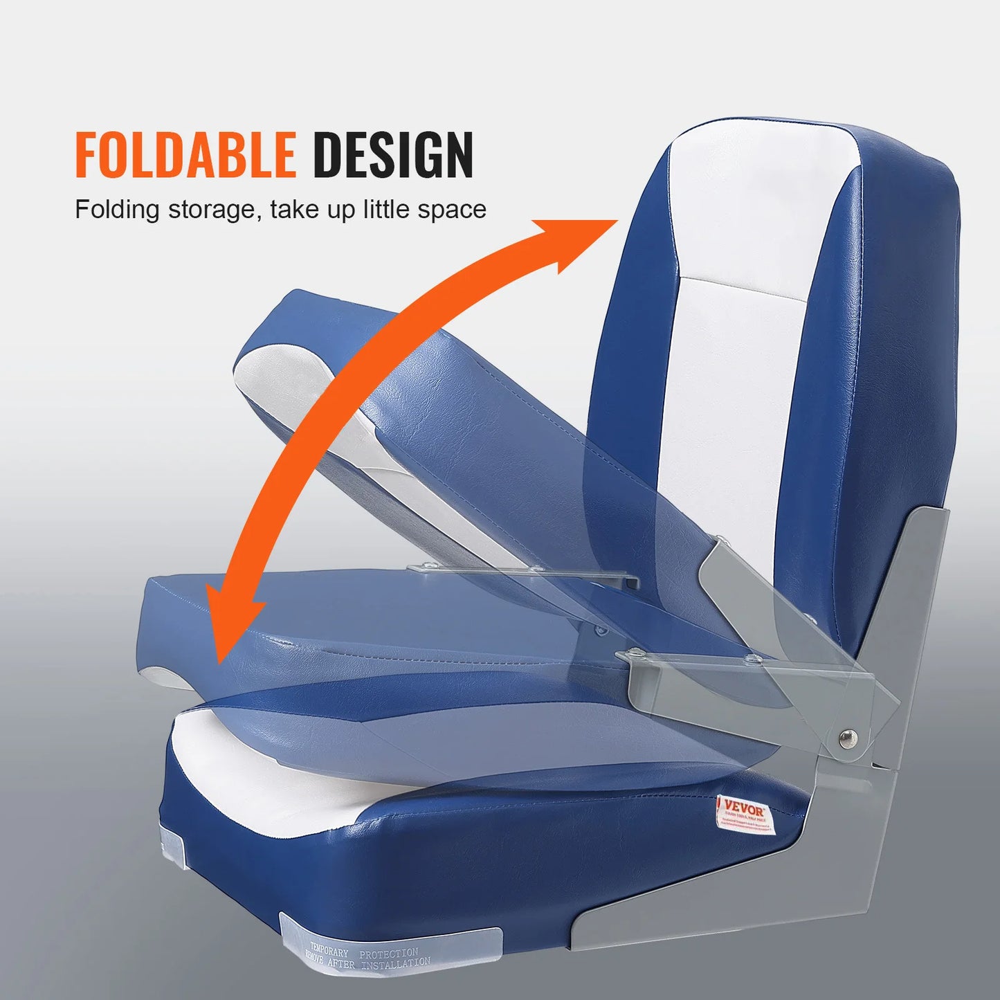 SucceBuy Boat Seat Low Back Folding Chair With Thick Sponge Padding And Hinge