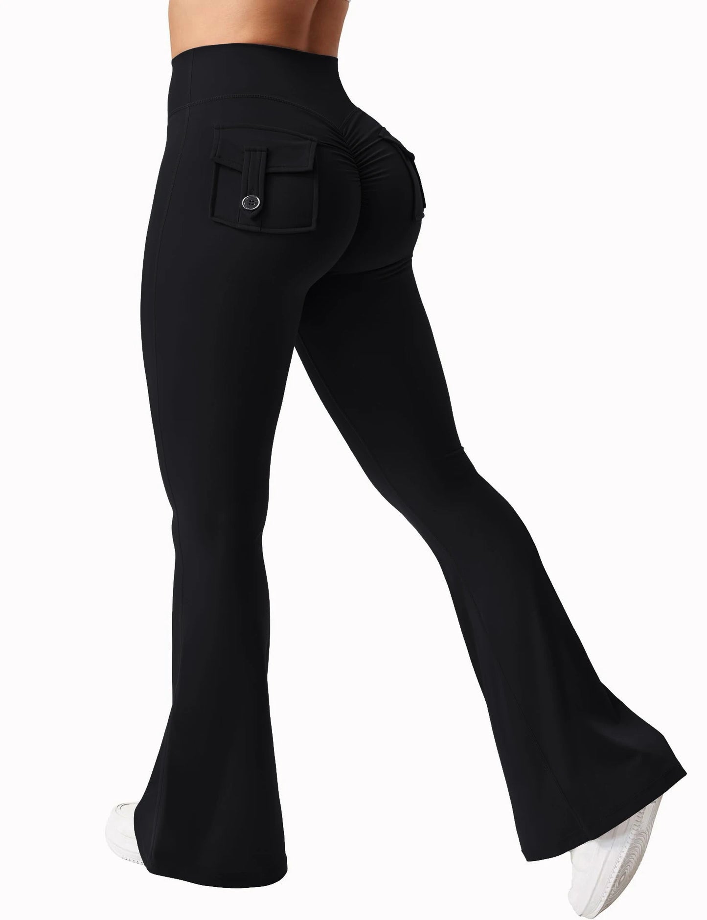 Summer Women's Cargo Pocket Fitness Tights High Waist Yoga Pants